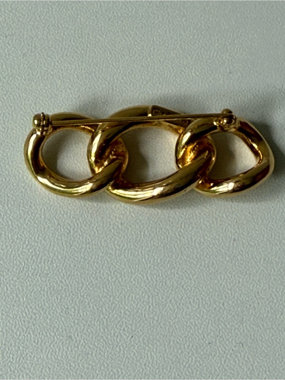 Dior Gold-Tone Interlocking Chain Brooch - Picture 3 of 3